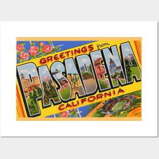 Greetings from Pasadena, California - Vintage Large Letter Postcard Posters and Art